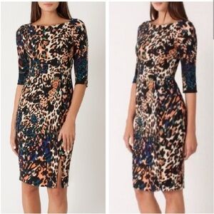 Black Halo Marissa Animal Print MIDI dress